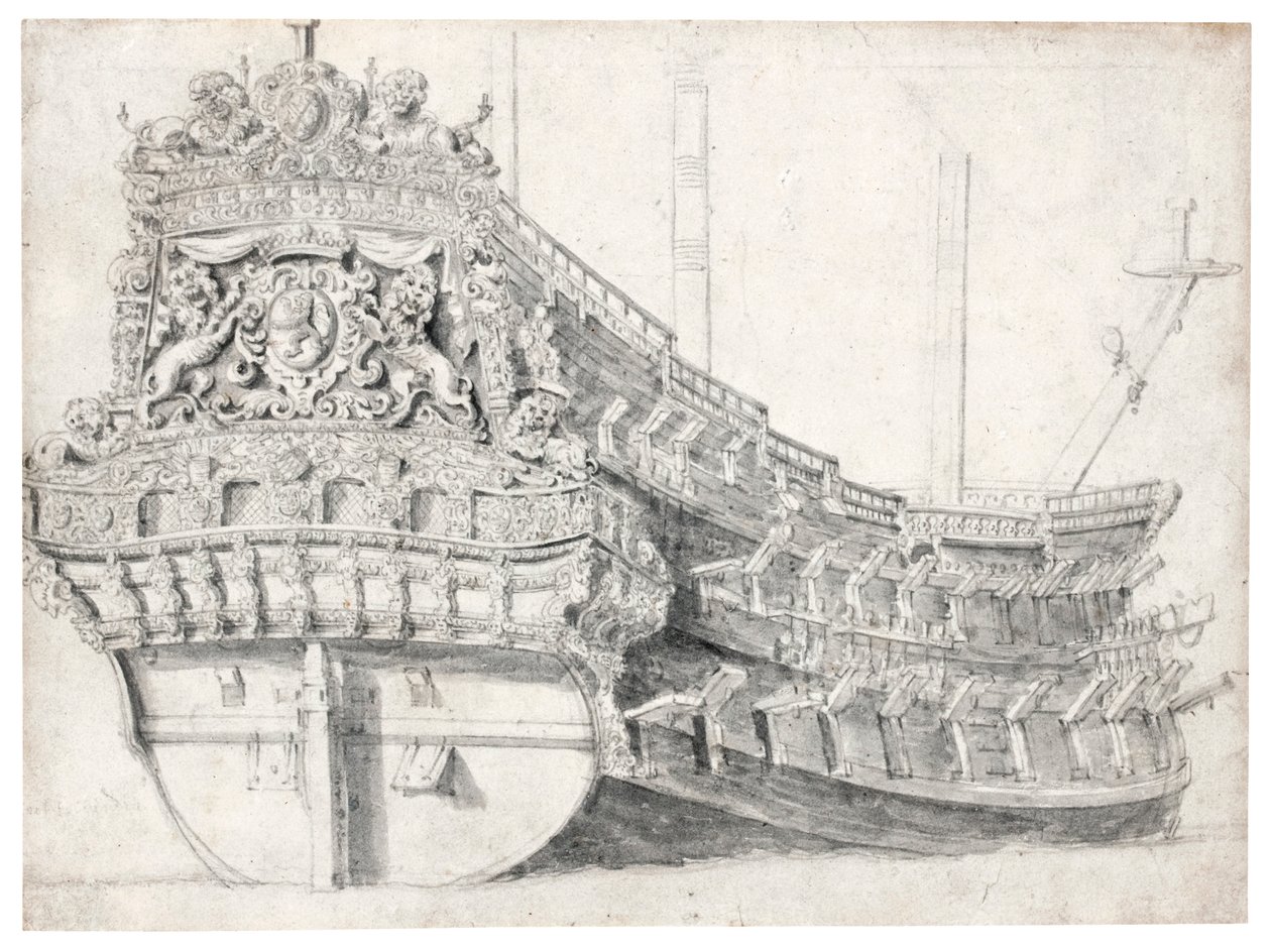 Sotalaivan muotokuva tekijältä Willem van de Velde the Elder