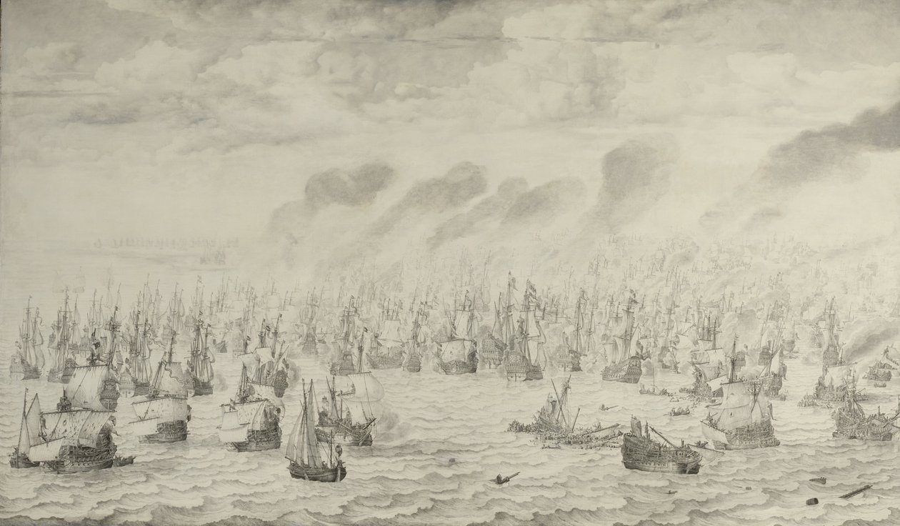 jakso ensimmäisestä anglosodasta (1652-54) tekijältä Willem van de Velde the Elder
