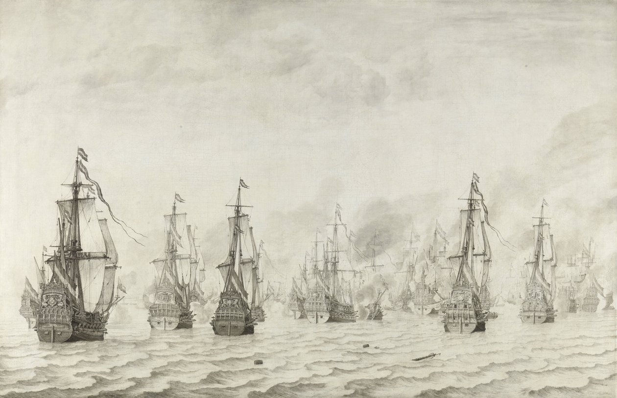 Dunkerquen taistelu, 1659 tekijältä Willem van de Velde the Elder