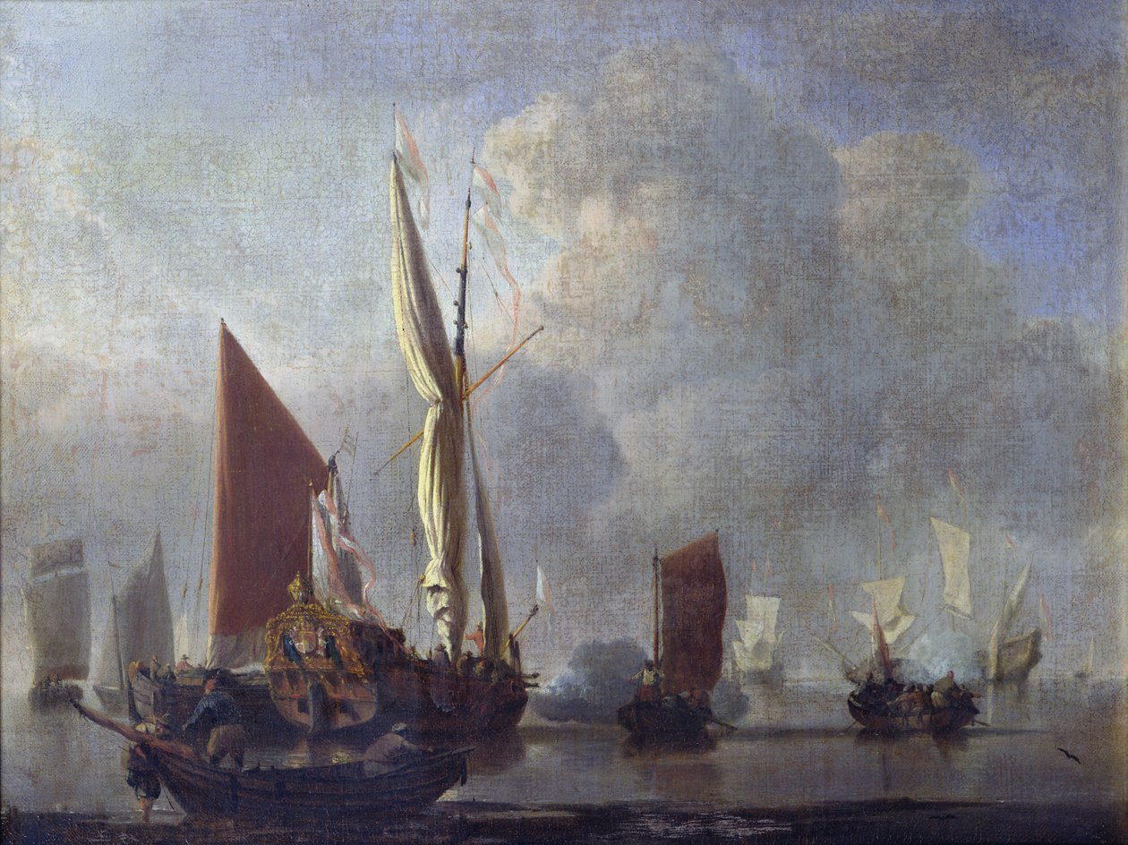 Merivoimien taistelu tekijältä Willem van de Velde the Younger