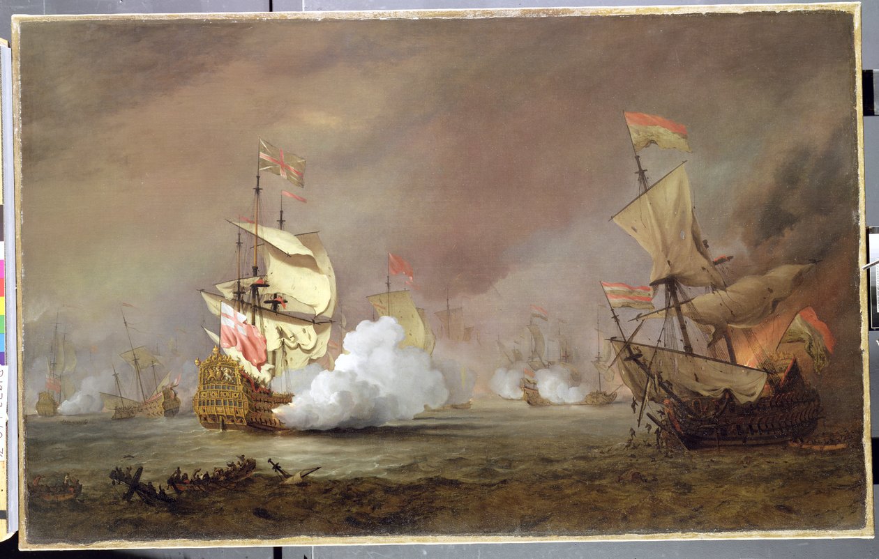 Anglo-Hollannin sotien meritaistelu, n. 1700 tekijältä Willem van de Velde the Younger