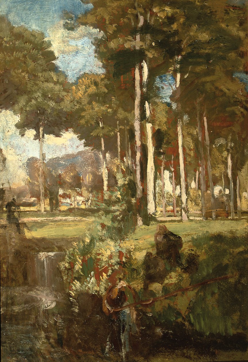 Berkenbos (öljy paneelissa) tekijältä Willem Adriaan van Konijnenburg