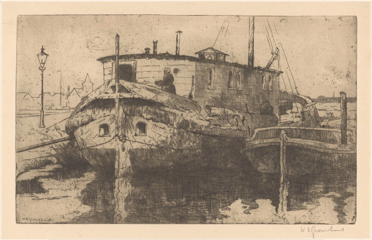 Laakhaven Haagissa tekijältä Willem Adrianus Grondhout (signed by artist)