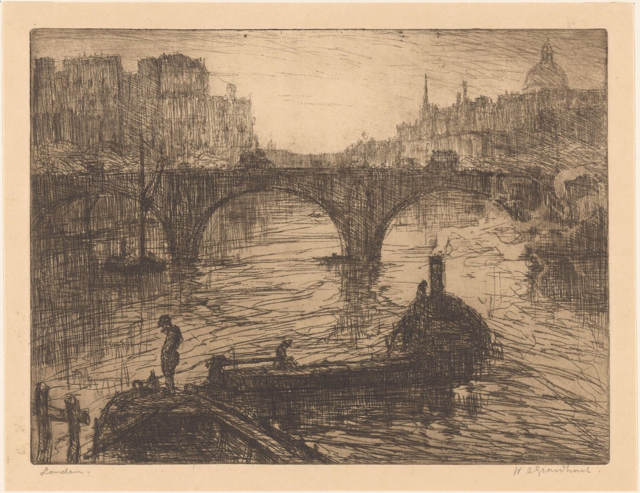 London (alkuperäinen nimi esineessä) tekijältä Willem Adrianus Grondhout (signed by artist)
