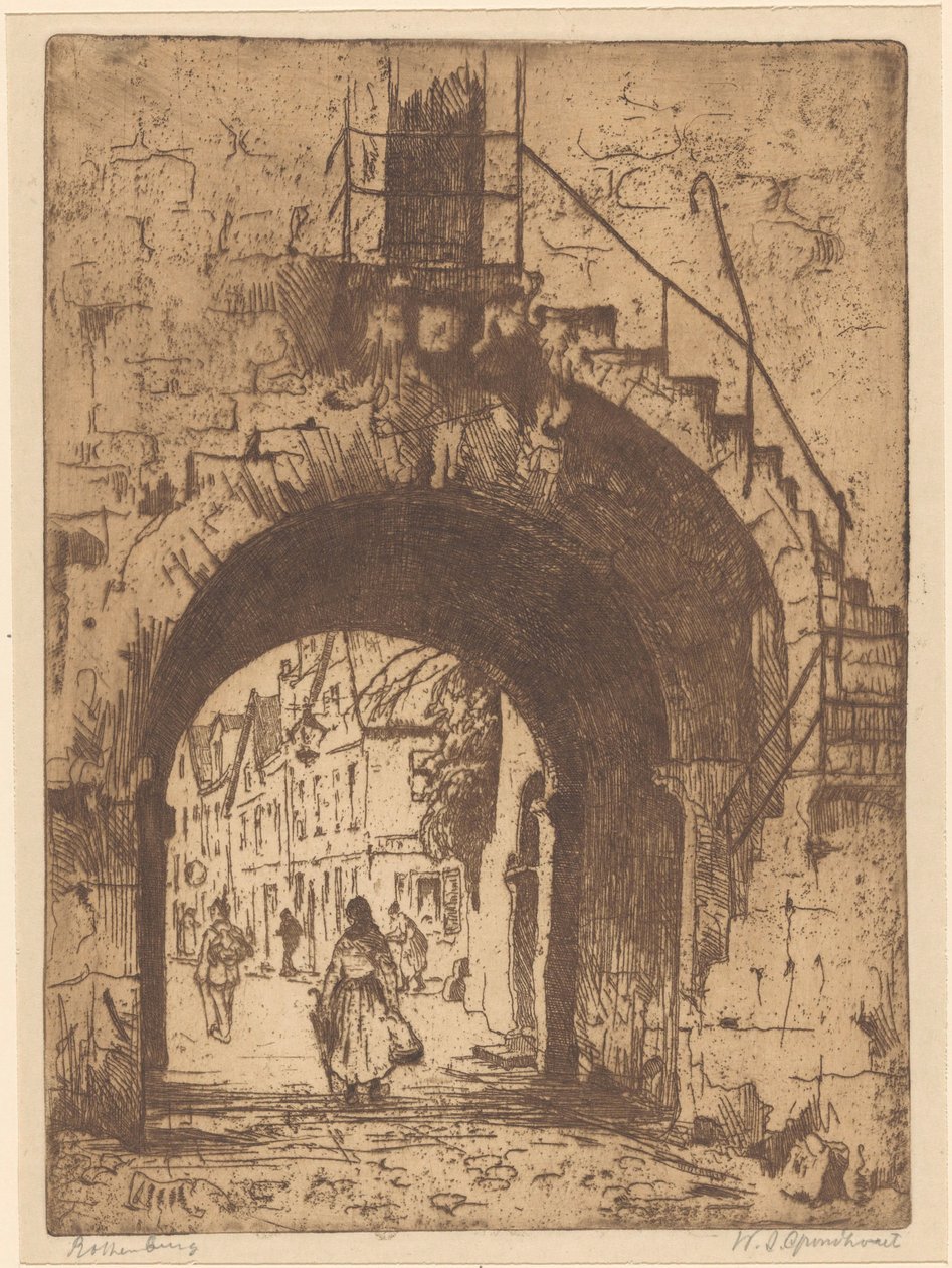 Rothenburg (alkuperäinen nimi esineessä) tekijältä Willem Adrianus Grondhout (signed by artist)