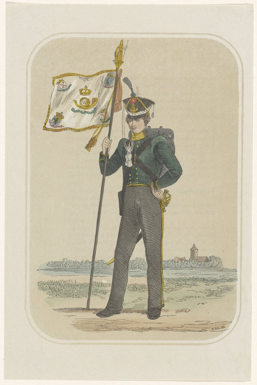 Leidenin yliopiston vapaaehtoinen metsästäjä, 1830 tekijältä Willem Bal