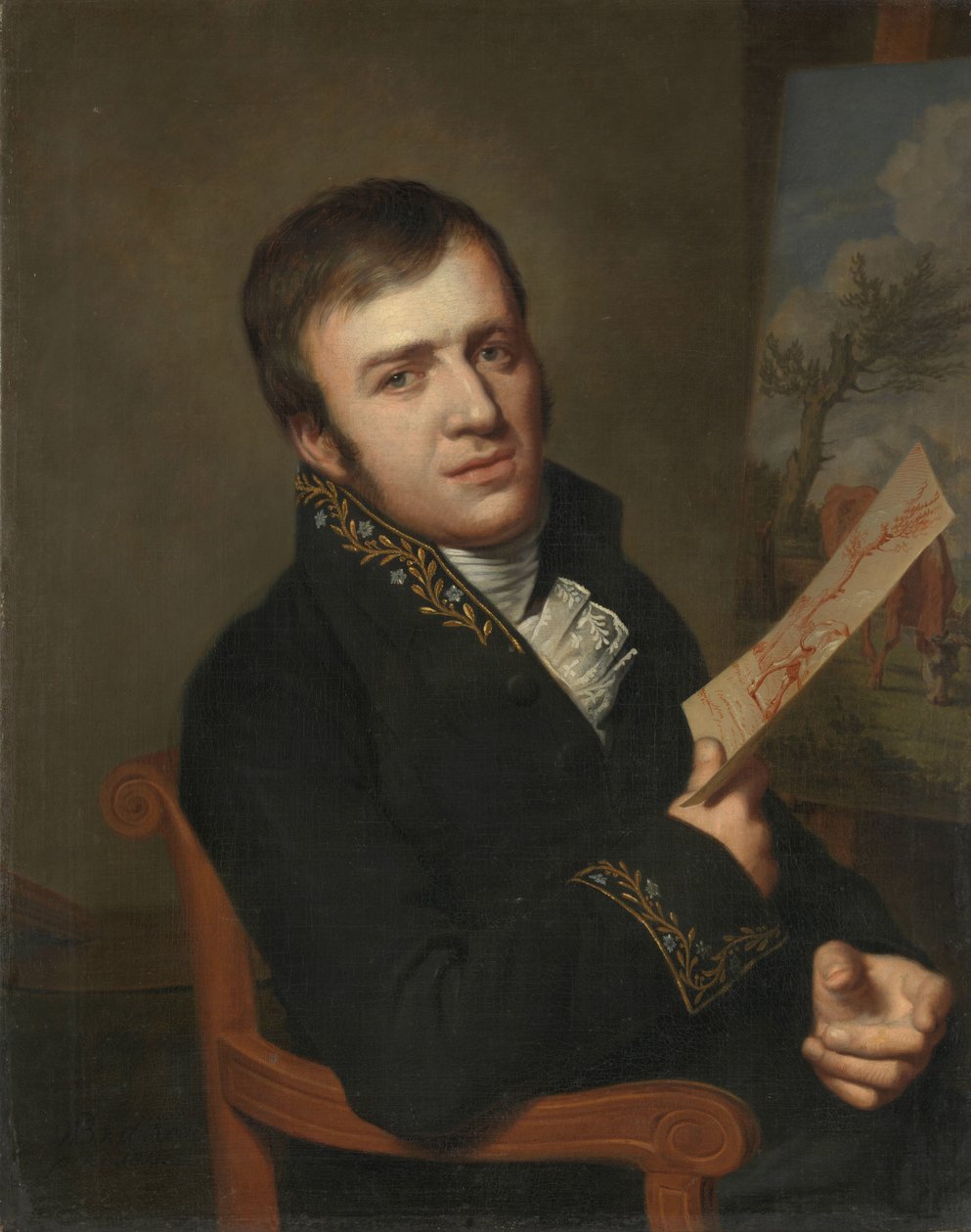 Jan (baptisti) Kobell II (1778-1814), taidemaalari, Royal Institute of Science, Literature and Fine Arts -instituutin jäsenen univormussa tekijältä Willem Bartel van der Kooi