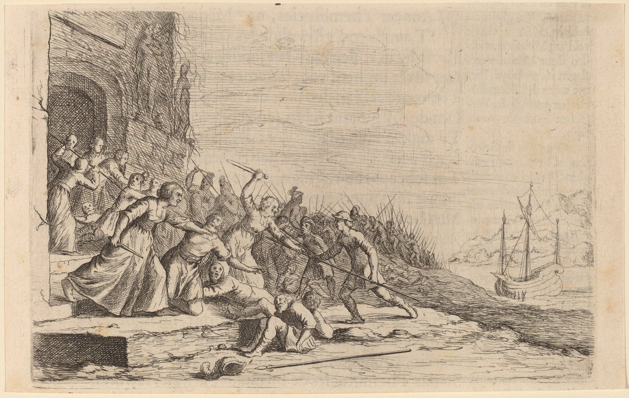 Solonin seuraajat puolustavat Venuksen temppeliä, 1634. tekijältä Willem Basse