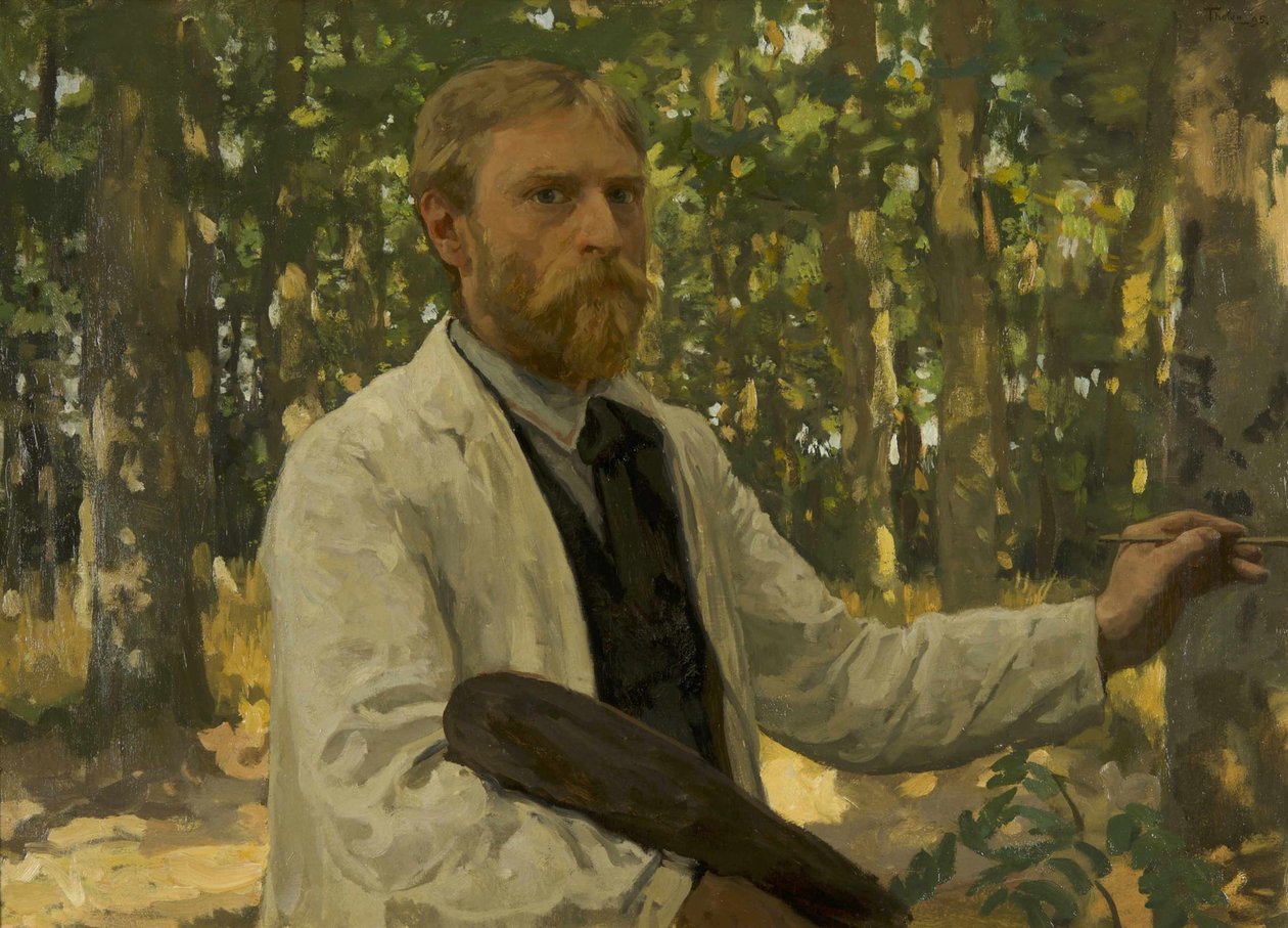 Omakuva metsäisessä maisemassa, 1895. tekijältä Willem Bastiaan Tholen