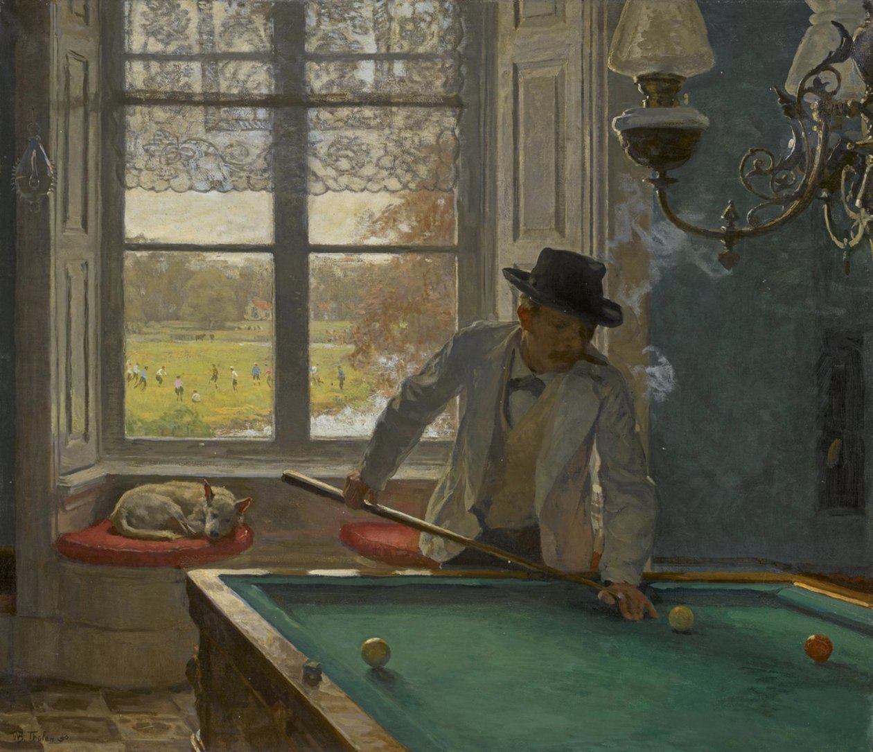 Biljardipelaaja, 1896. tekijältä Willem Bastiaan Tholen