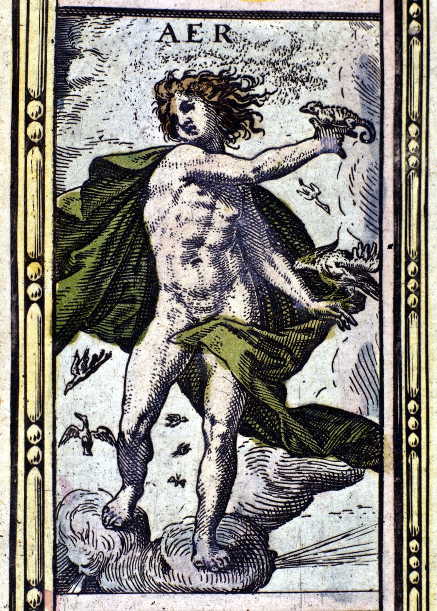 Ilma, yksi neljästä elementistä, jotka on esitetty Amsterdamissa vuonna 1655 painetussa W. Blaeun Atlasissa. tekijältä Willem Blaeu