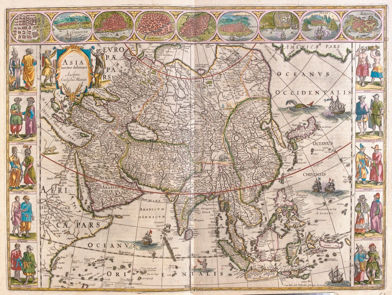 Aasia, teoksessa "Theatrum Orbis Terrarum, sive Atlas Novus", Willem Blaeu, Amsterdam. tekijältä Willem Blaeu