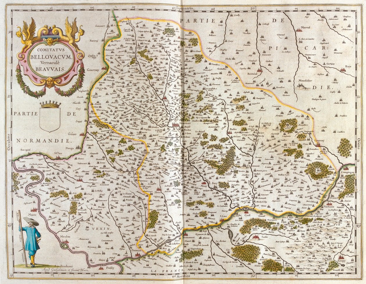 Beauvais, teoksessa "Theatrum Orbis Terrarum, sive Atlas Novus", Willem Blaeu, Amsterdam. tekijältä Willem Blaeu