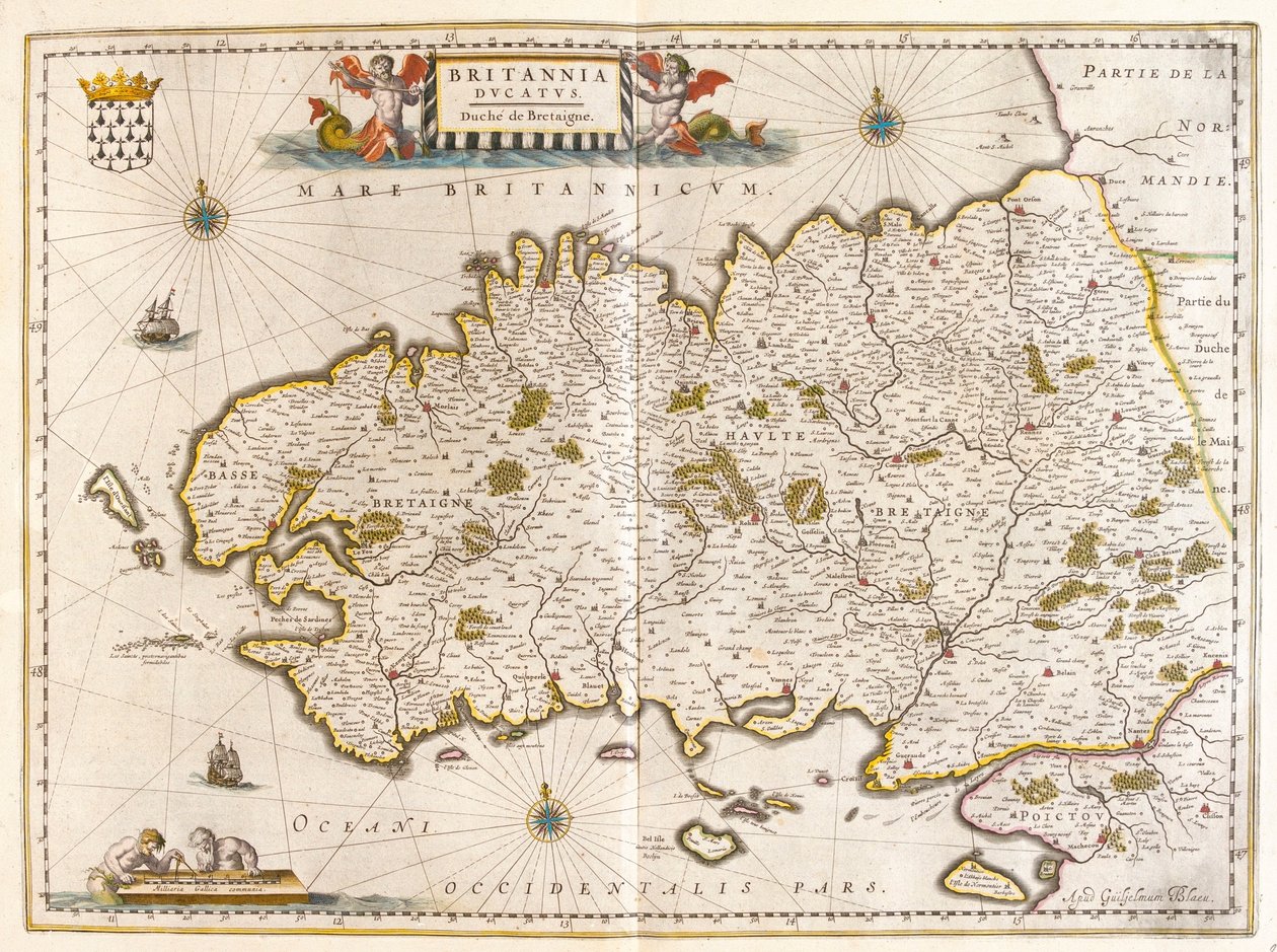 Bretagne, teoksessa "Theatrum Orbis Terrarum, sive Atlas Novus", Willem Blaeu, Amsterdam. tekijältä Willem Blaeu
