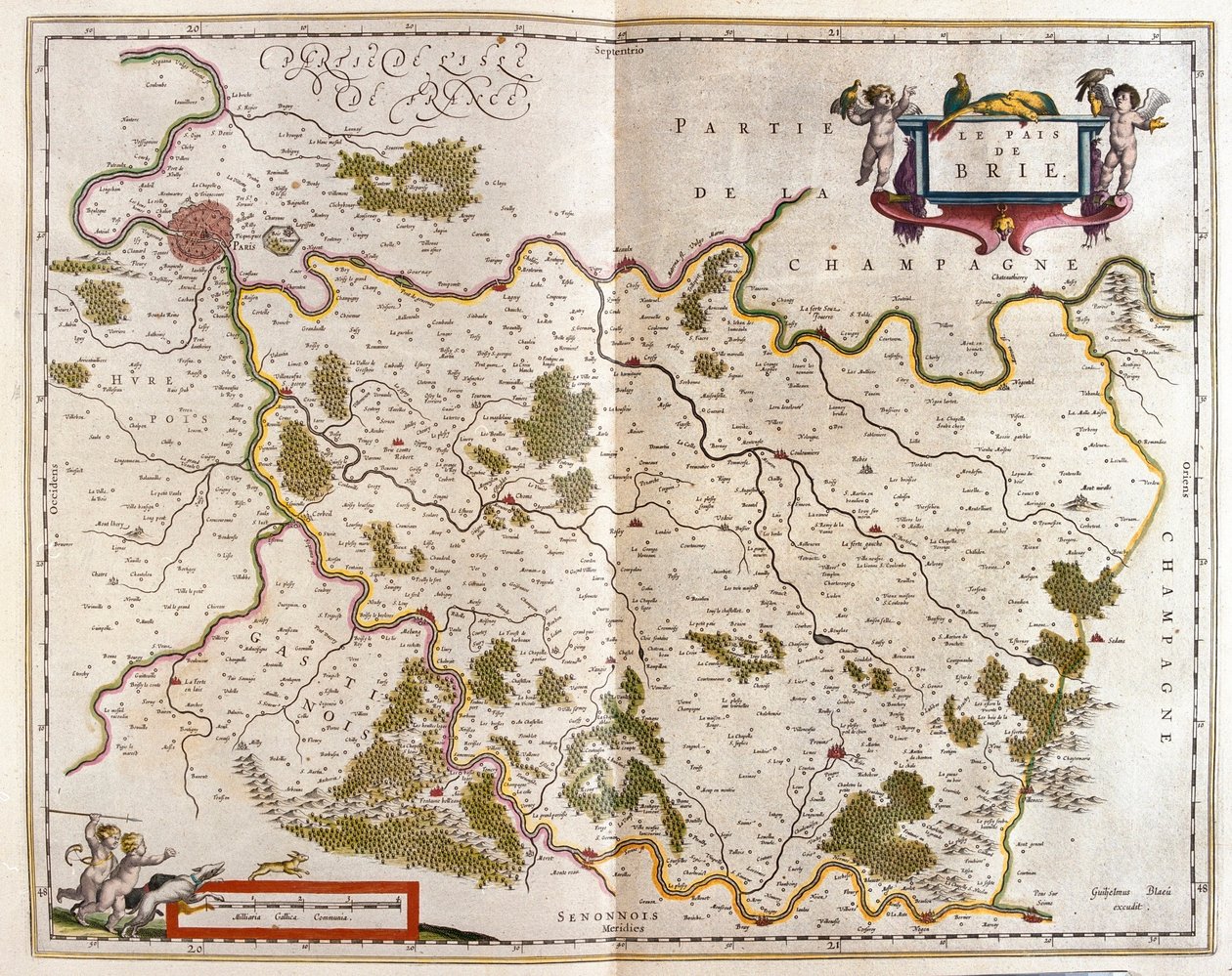 Canton de Brie, teoksessa "Theatrum Orbis Terrarum, sive Atlas Novus", Willem Blaeu, Amsterdam. tekijältä Willem Blaeu