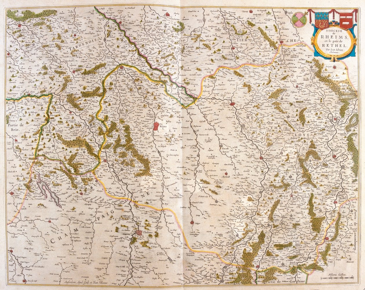 Champagne - Cambresis - Picardie- Normandie ja Bretagne, teoksessa "Theatrum Orbis Terrarum, sive Atlas Novus", Willem Blaeu, Amsterdam. tekijältä Willem Blaeu
