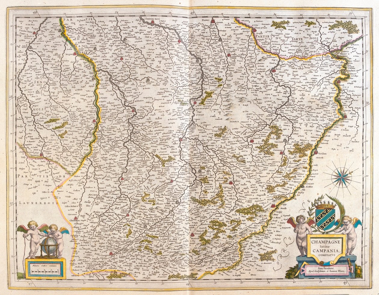 Champagne, teoksessa "Theatrum Orbis Terrarum, sive Atlas Novus", Willem Blaeu, Amsterdam. tekijältä Willem Blaeu