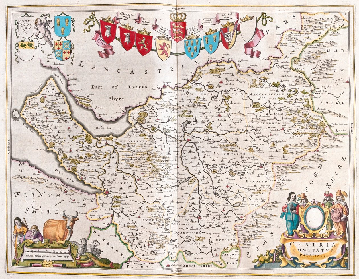 Chester, teoksessa "Theatrum Orbis Terrarum, sive Atlas Novus", Willem Blaeu, Amsterdam. tekijältä Willem Blaeu