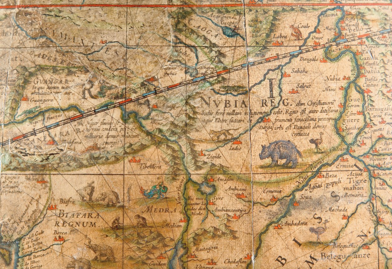 Yksityiskohta Afrikasta maanpäälliseltä maapallolta 1645/48 tekijältä Willem Blaeu