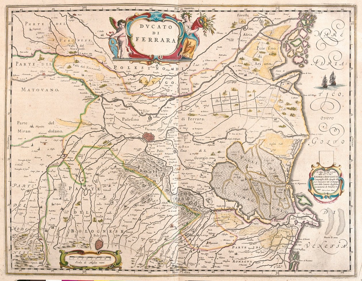 Ferrara, Italia, Willem Blaeun teoksessa "Theatrum Orbis Terrarum, sive Atlas Novus", Amsterdam. tekijältä Willem Blaeu