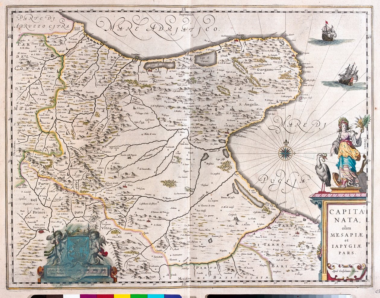 Foggia, Italia, Willem Blaeun teoksessa "Theatrum Orbis Terrarum, sive Atlas Novus", Amsterdam. tekijältä Willem Blaeu