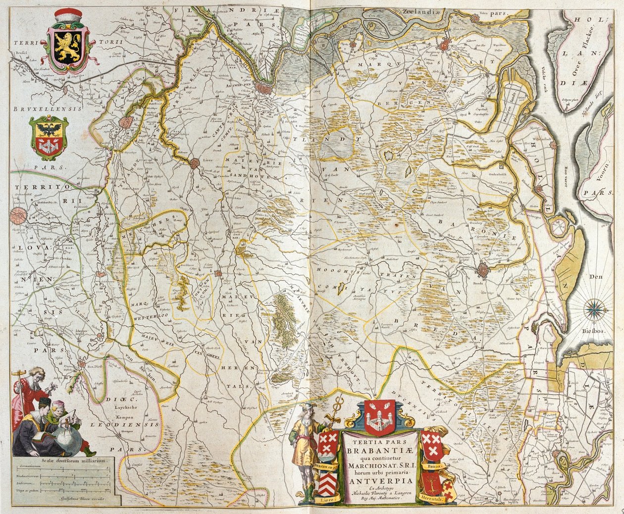 Saksa, Belgia ja Flandria, teoksessa "Theatrum Orbis Terrarum, sive Atlas Novus", Willem Blaeu, Amsterdam. tekijältä Willem Blaeu