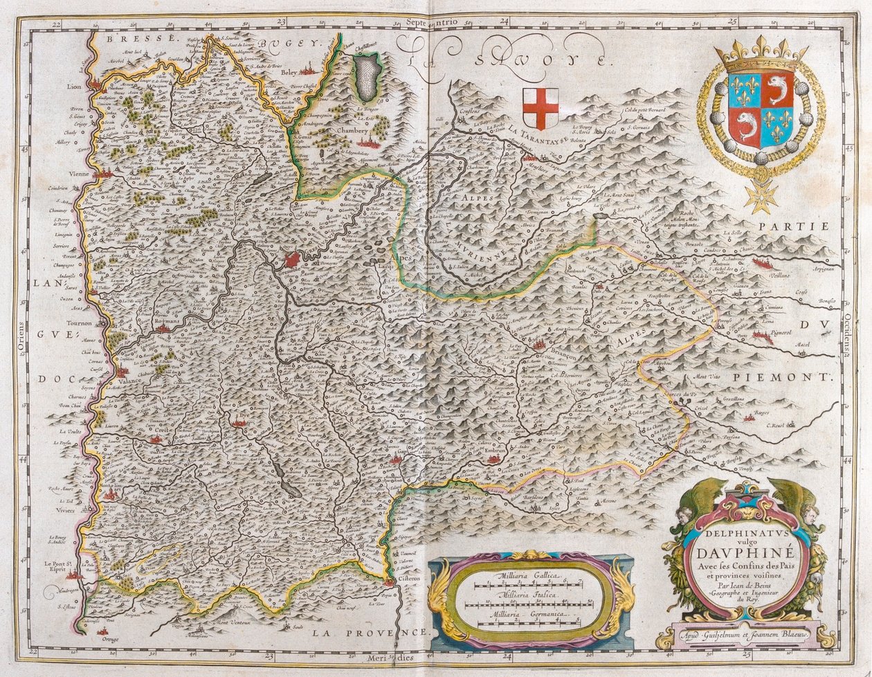 Grenoble, teoksessa "Theatrum Orbis Terrarum, sive Atlas Novus", Willem Blaeu, Amsterdam. tekijältä Willem Blaeu