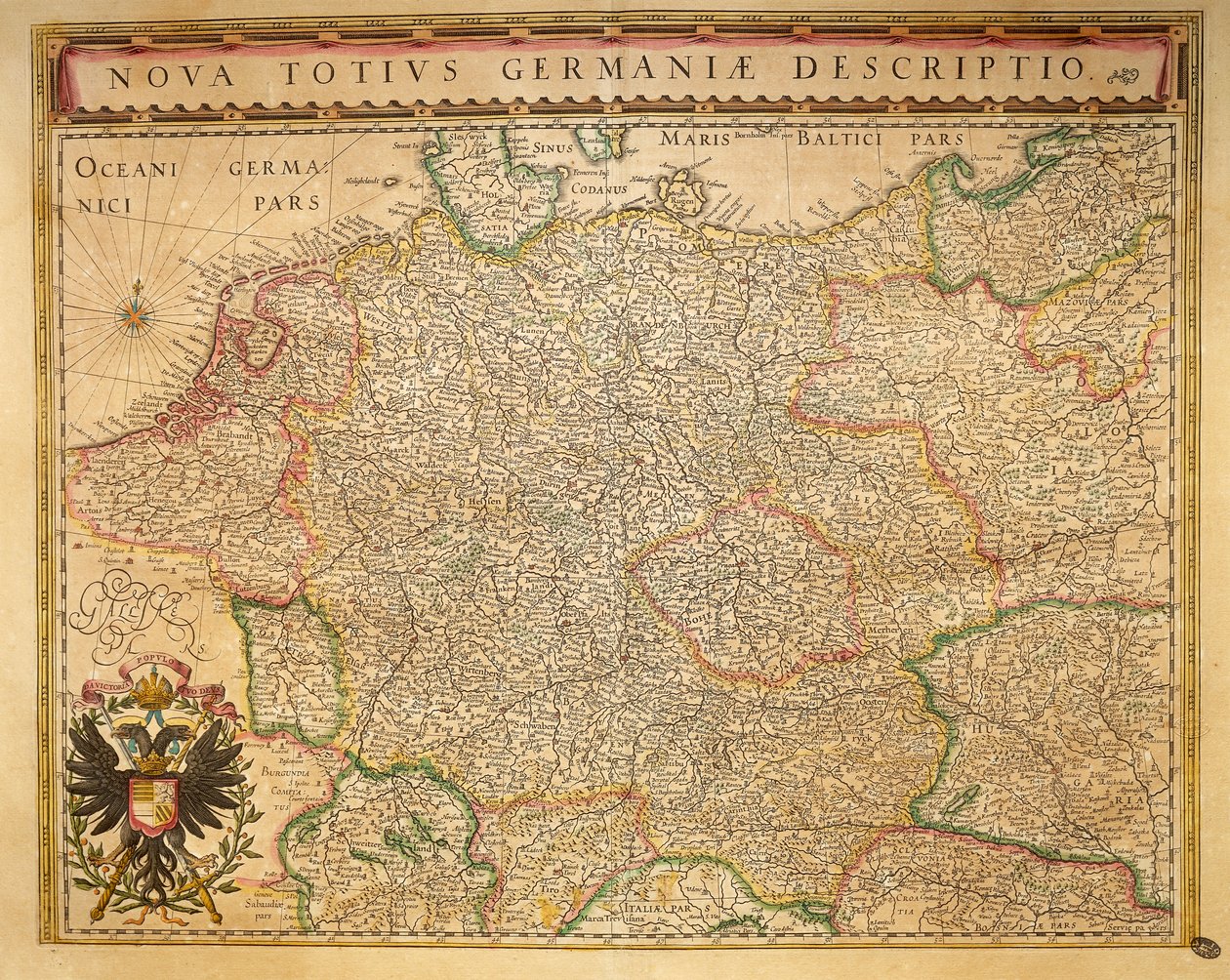 Hodierna Germany Willem Bleaun Theatrum Orbis Terrarumilta Amsterdamista tekijältä Willem Blaeu
