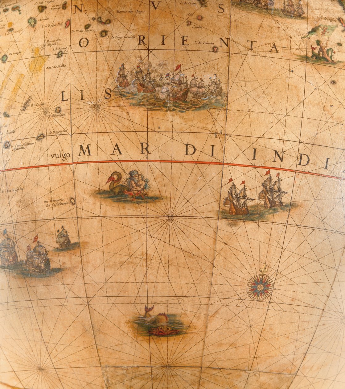 Suuri pari kirjaston maapalloa, maanpäällinen 1645/48, taivaallinen n. 1630 jälkeen tekijältä Willem Blaeu