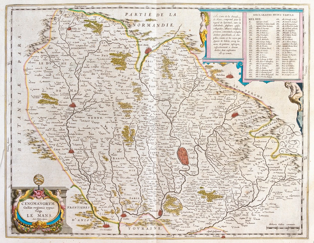 Maine, teoksessa "Theatrum Orbis Terrarum, sive Atlas Novus", Willem Blaeu, Amsterdam. tekijältä Willem Blaeu