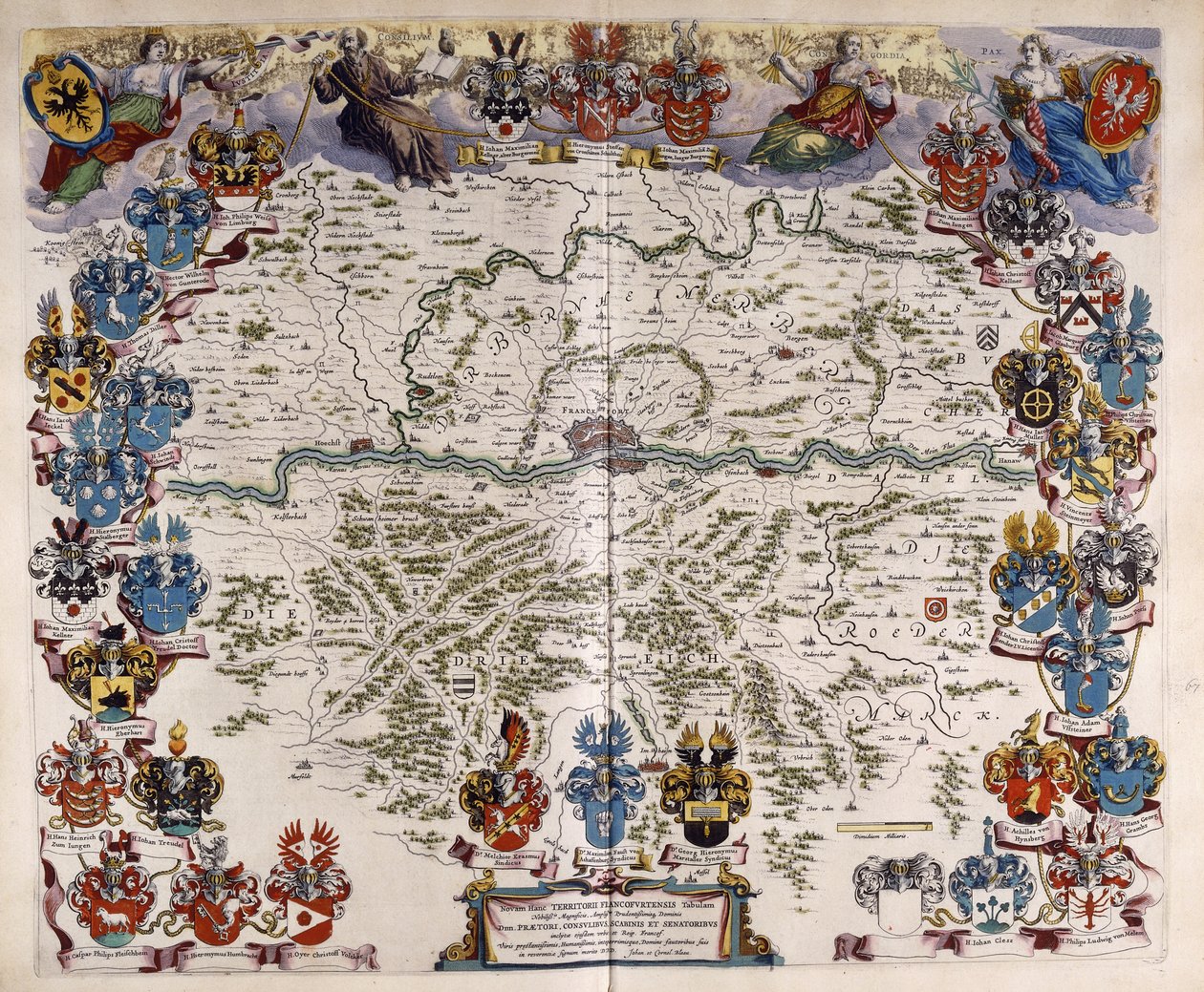 Saksan kartta, n. 1644-1645 tekijältä Willem Blaeu