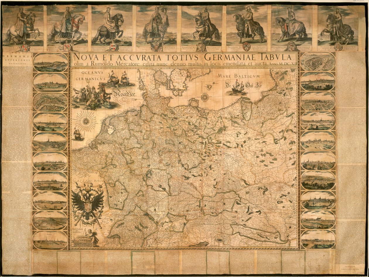 Willem Janszoon Blaeun uusi ja tarkka kuva Saksasta kokonaisuudessaan, kuparilevy, painettu Amsterdamissa tekijältä Willem Blaeu