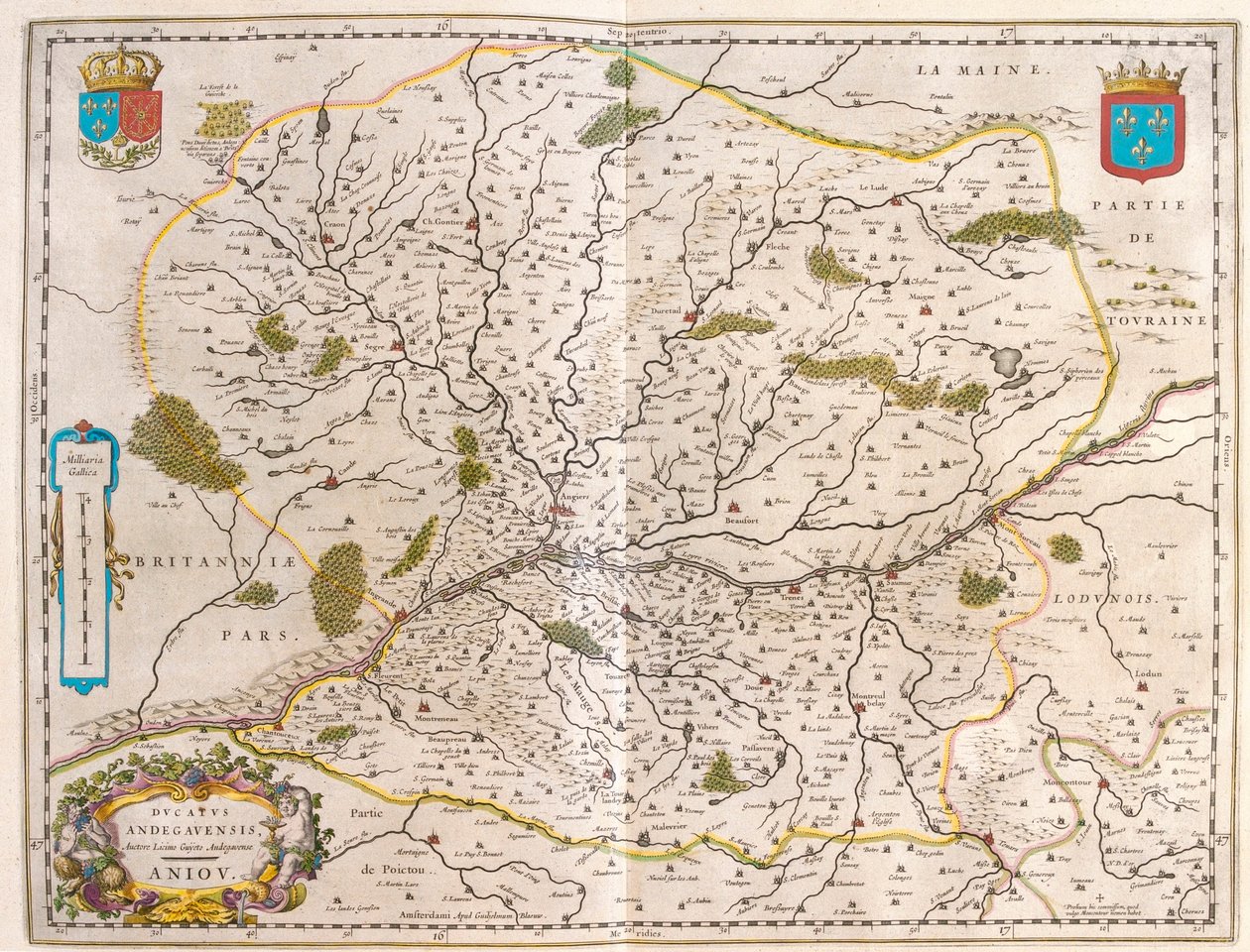 Pays de la Loire - Normandie, teoksessa "Theatrum Orbis Terrarum, sive Atlas Novus", Willem Blaeu, Amsterdam. tekijältä Willem Blaeu