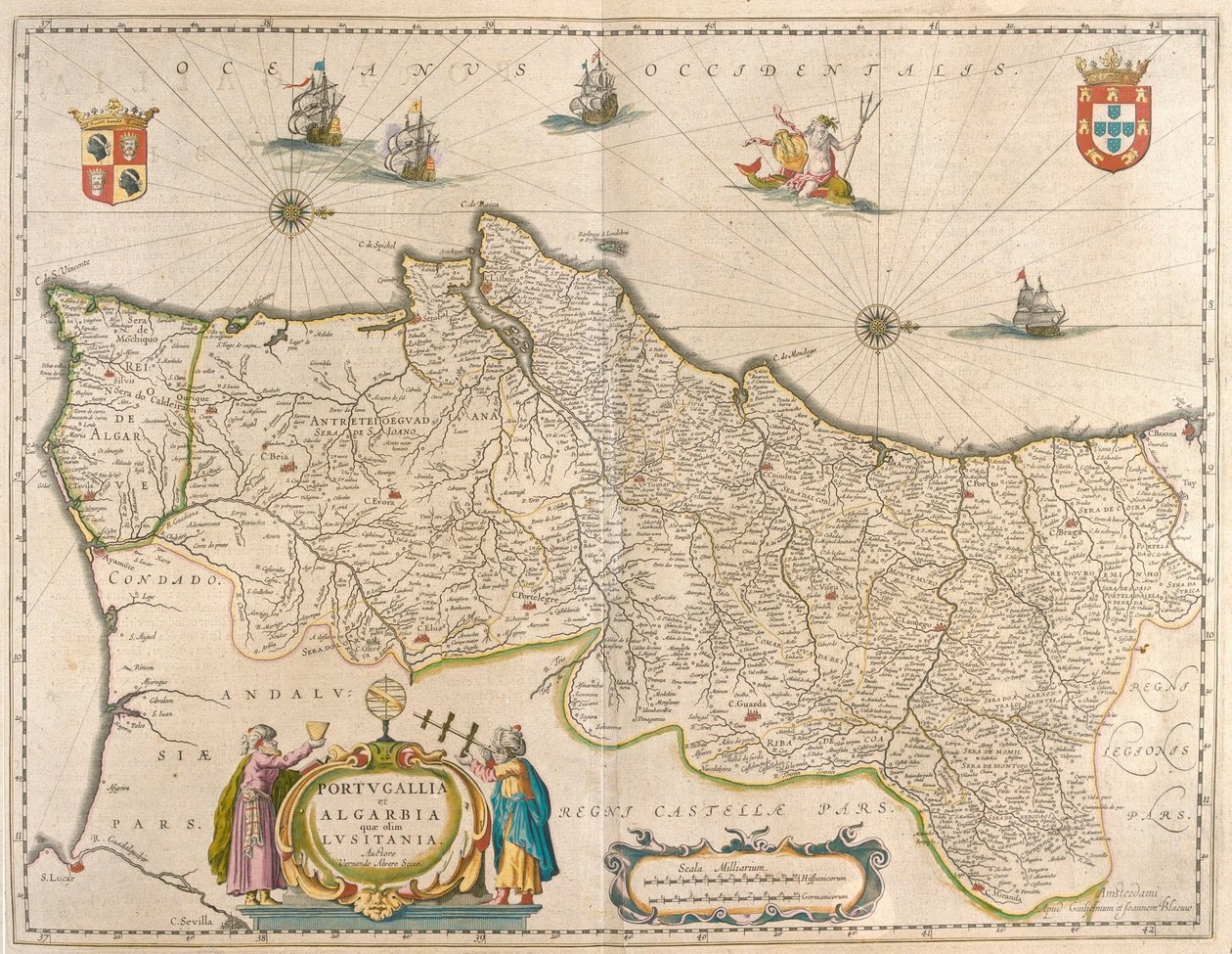 Portugali ja Algarve, teoksessa "Theatrum Orbis Terrarum, sive Atlas Novus", Willem Blaeu, Amsterdam. tekijältä Willem Blaeu