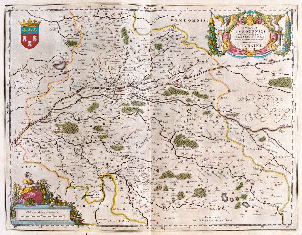 Loire-joen laakso ja kaupunki (Bloise, Amboise) - touraine, teoksessa "Theatrum Orbis Terrarum, sive Atlas Novus", Willem Blaeu, Amsterdam. tekijältä Willem Blaeu