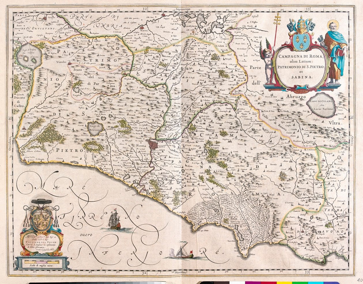 Rooma, Italia, Willem Blaeun teoksessa "Theatrum Orbis Terrarum, sive Atlas Novus", Amsterdam. tekijältä Willem Blaeu