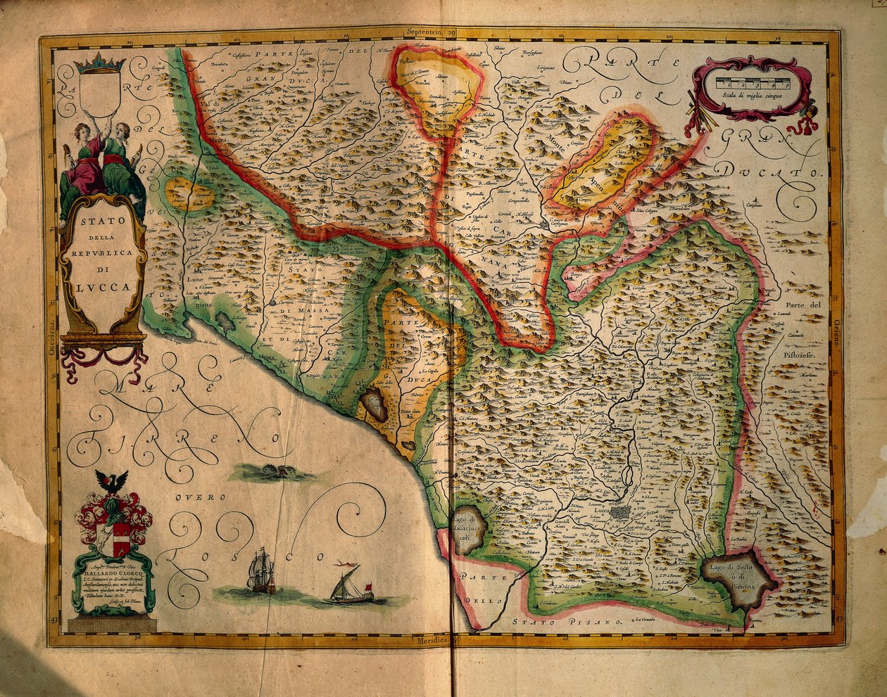 Luccan osavaltio, Italia, Willem Blaeun Regionum Italiaelta tekijältä Willem Blaeu