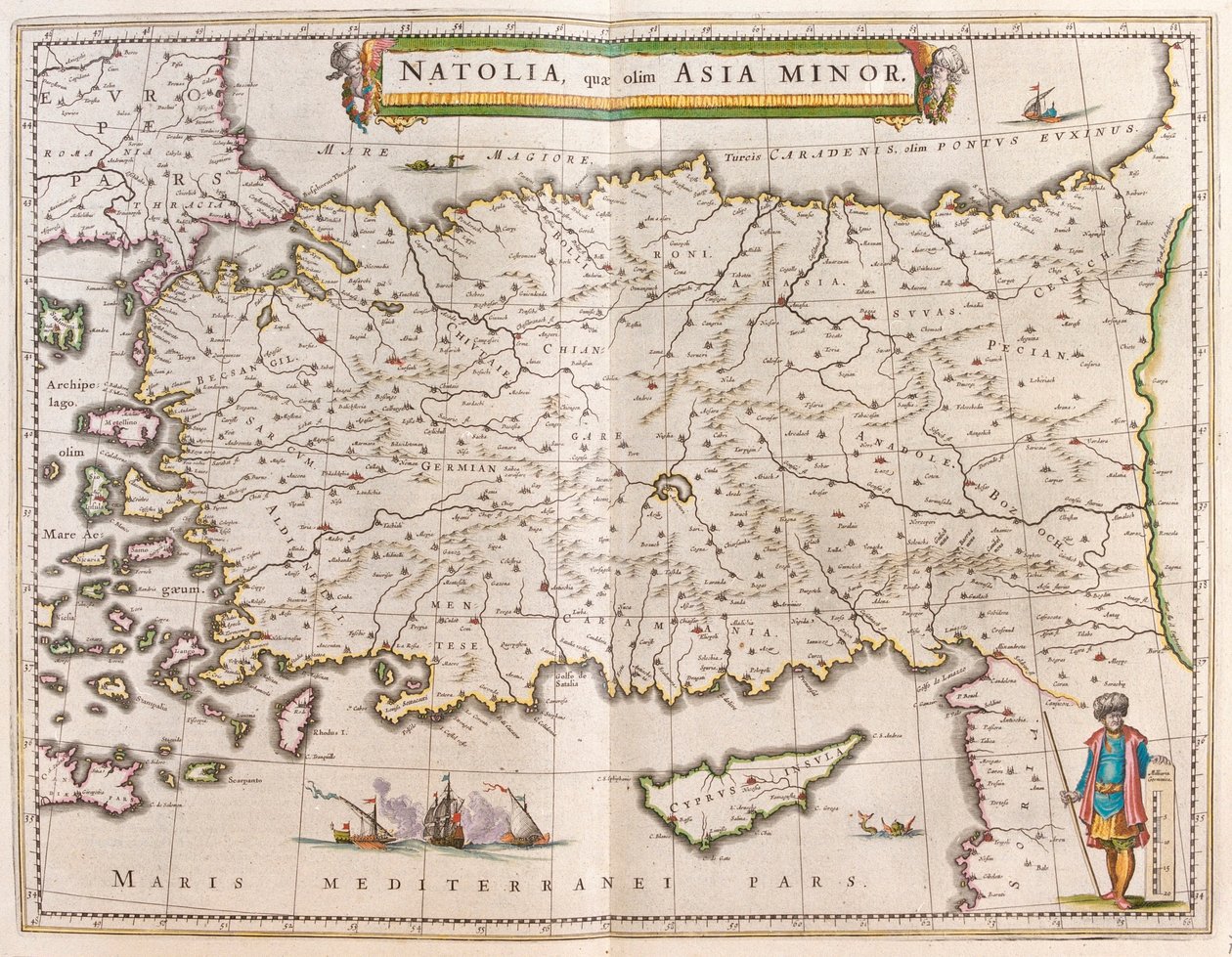 Turkki ja Kypros, teoksessa "Theatrum Orbis Terrarum, sive Atlas Novus", Willem Blaeu, Amsterdam. tekijältä Willem Blaeu