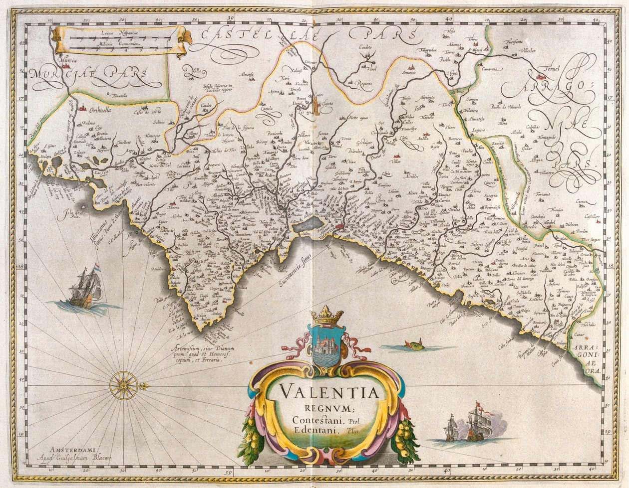 Valencia, teoksessa "Theatrum Orbis Terrarum, sive Atlas Novus", Willem Blaeu, Amsterdam. tekijältä Willem Blaeu