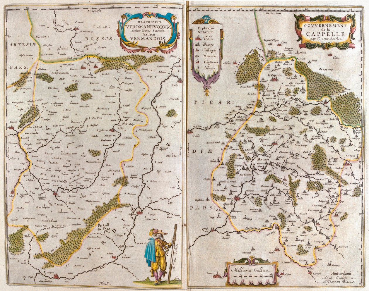 Vermandois-Saint Quentin/Tierache, Aisne, teoksessa "Theatrum Orbis Terrarum, sive Atlas Novus", Willem Blaeu, Amsterdam. tekijältä Willem Blaeu