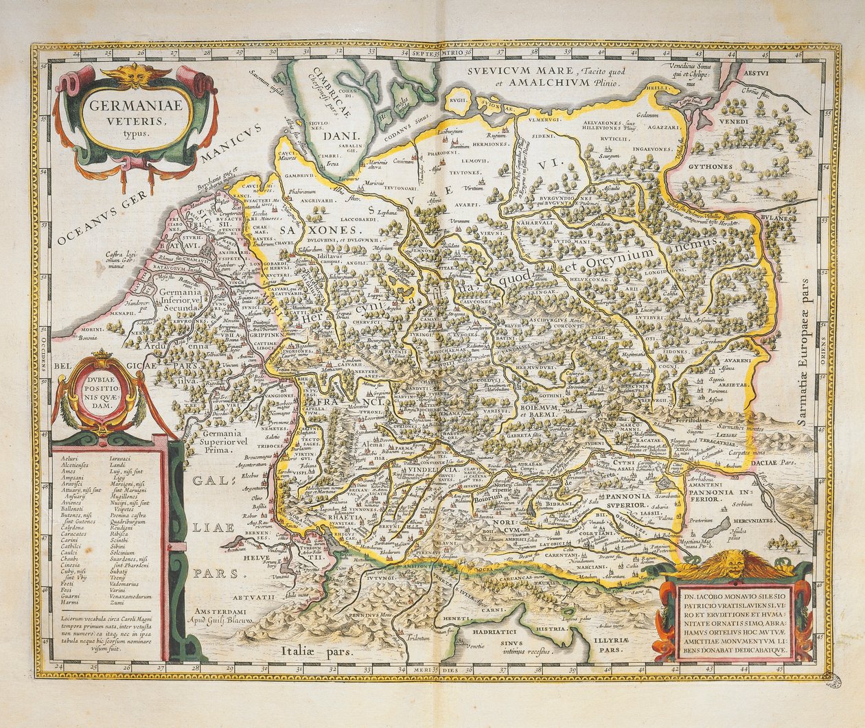 Veteris Saksa Willem Bleaun Theatrum Orbis Terrarumilta Amsterdamista tekijältä Willem Blaeu