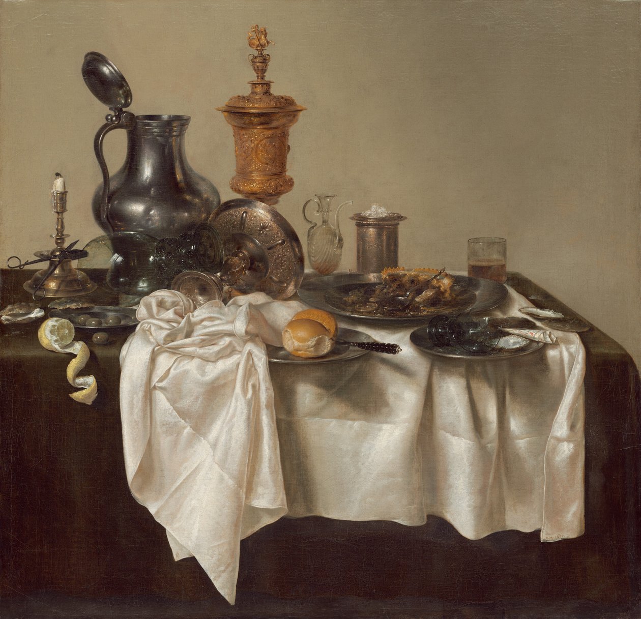 Juhlapala ja jauhelihapiirakka tekijältä Willem Claesz. Heda