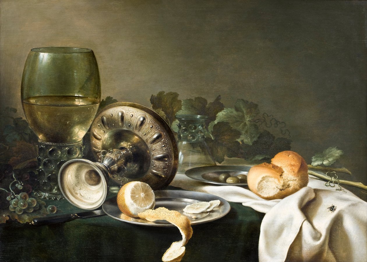 Still-life, n. 1630 (öljy paneelissa) tekijältä Willem Claesz. Heda
