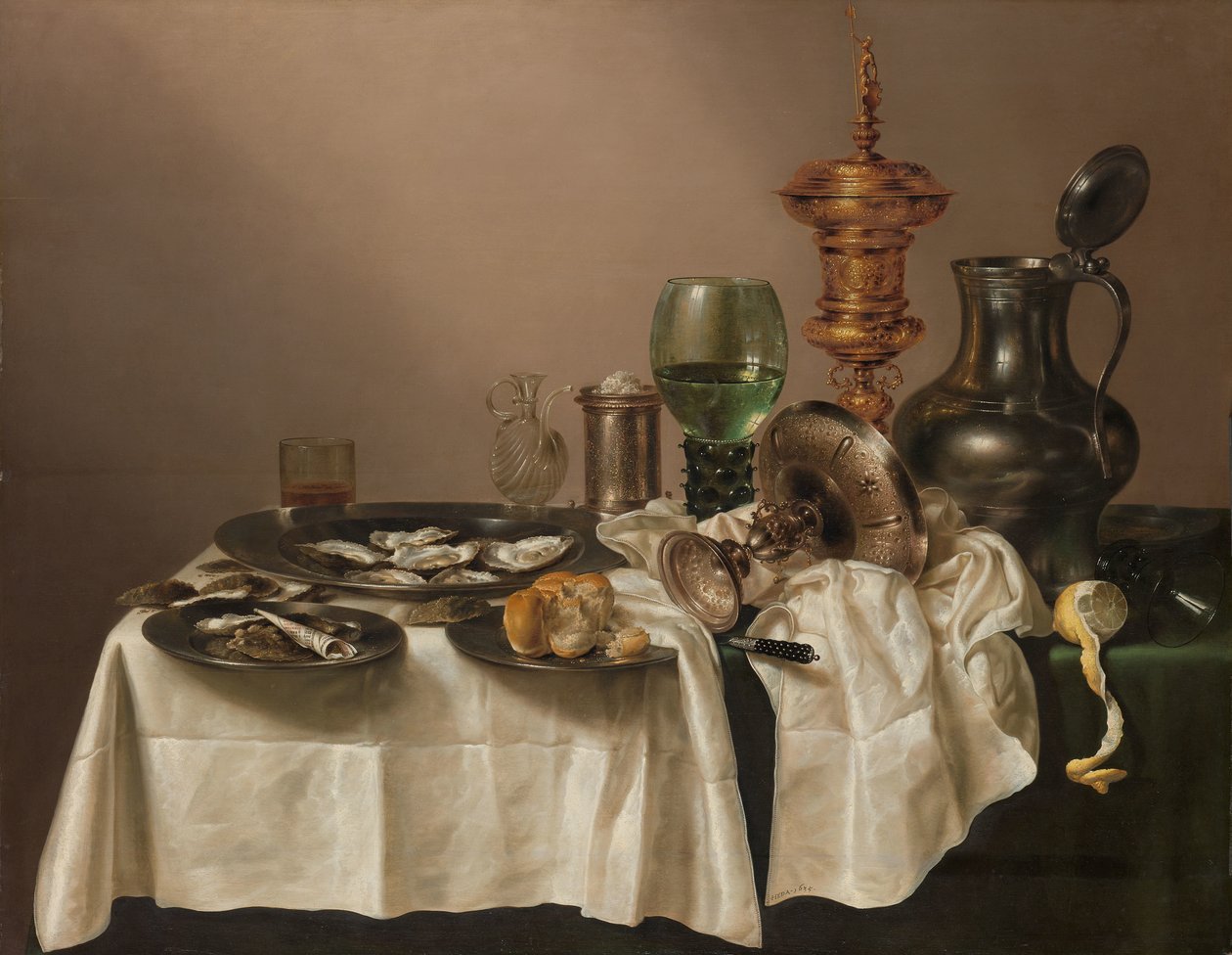 Asetelma kullatulla kupilla Asetelma kullatulla pikarilla tekijältä Willem Claesz. Heda