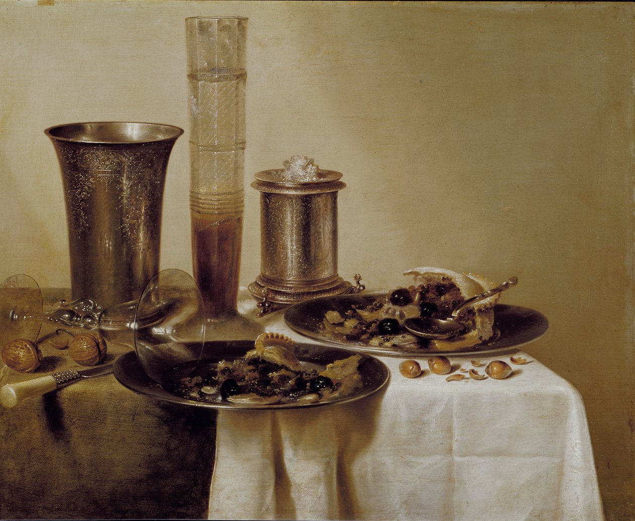 Jälkiruoka, 1637 tekijältä Willem Claesz. Heda