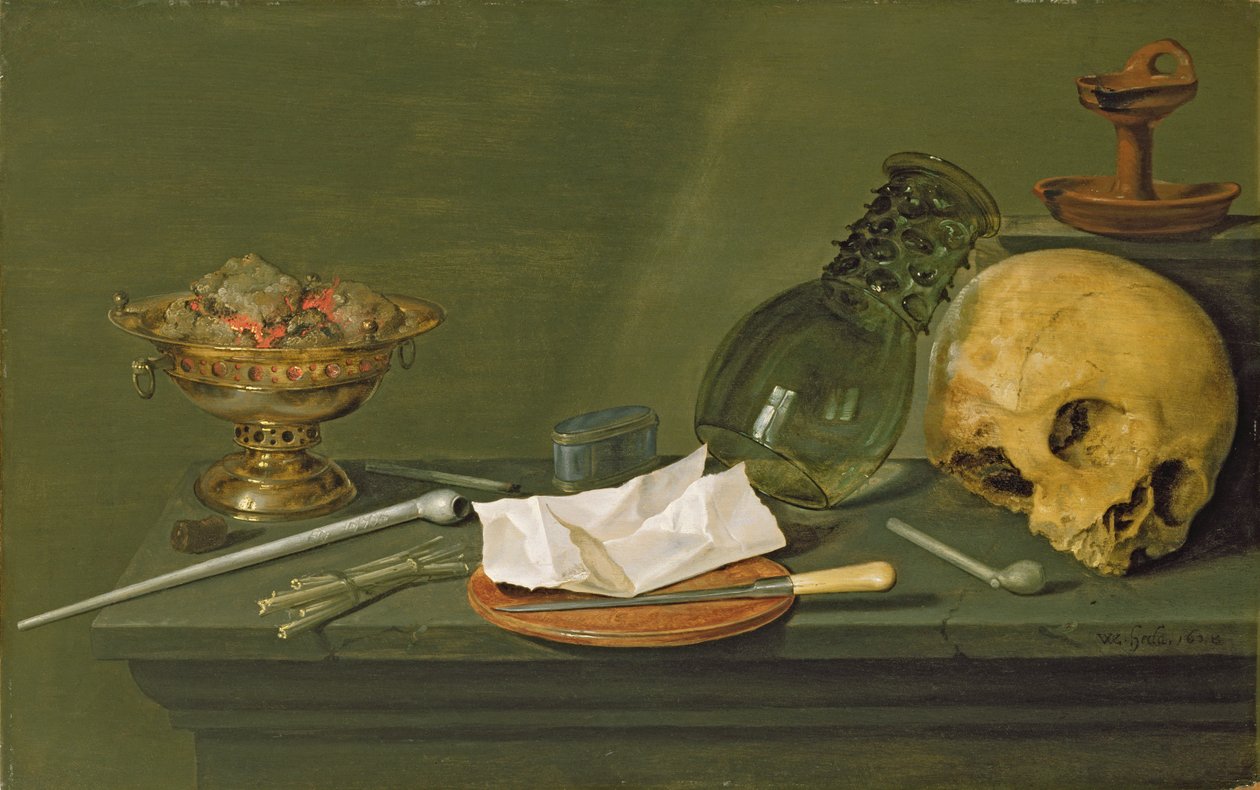 Vanitas, 1628 tekijältä Willem Claesz. Heda