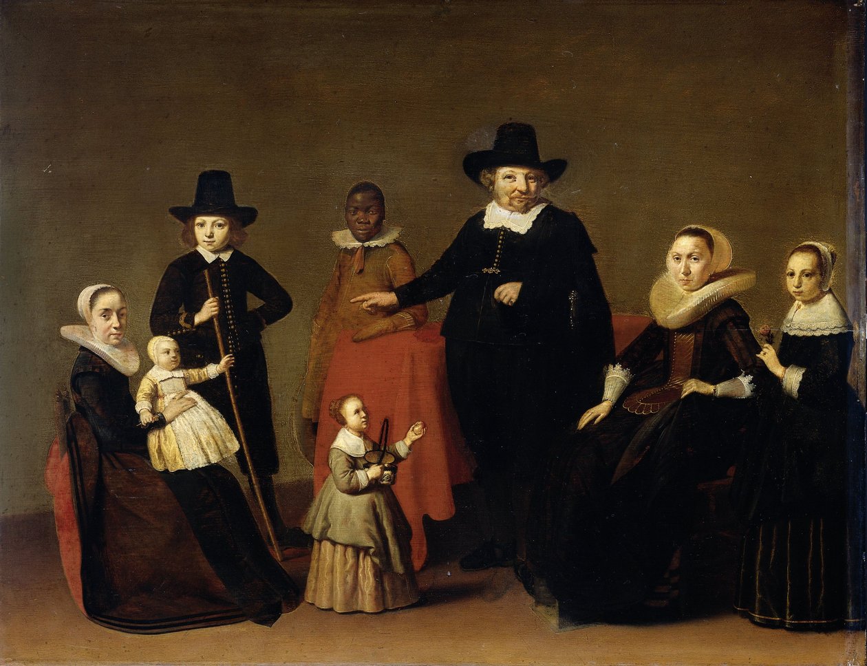 Perheryhmä musta palvelijan kanssa, n. 1631-33 (öljy paneelissa) tekijältä Willem Cornelisz Duyster