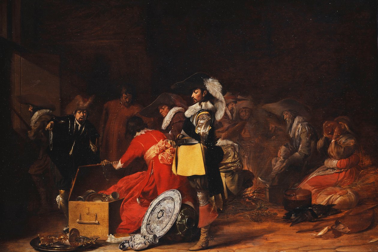 Sotilaat ryöstöllä tekijältä Willem Cornelisz Duyster