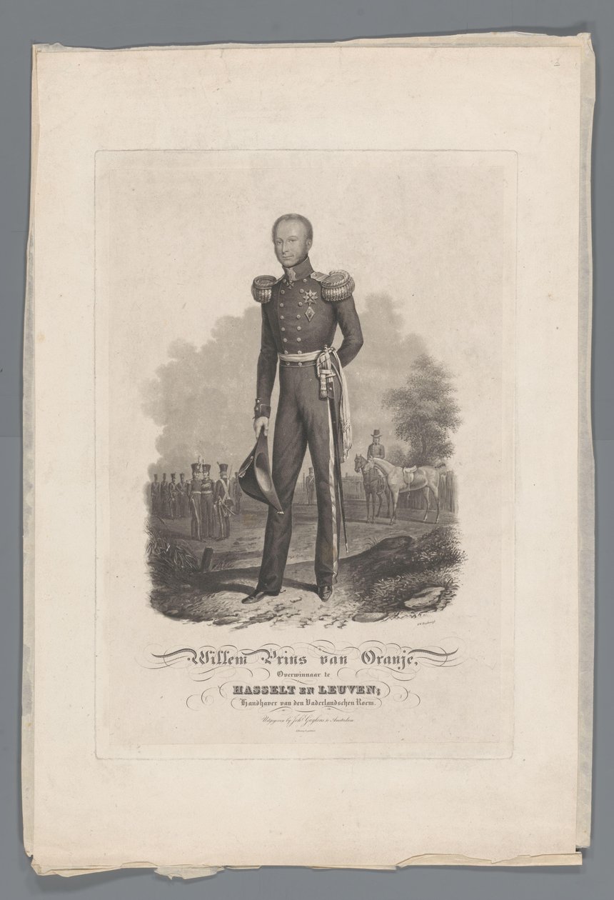 William Prince of Orange, Victor Hasseltissa ja Leuvenissa, hollantilaisen Roemin ylläpitäjä (otsikko esineessä) tekijältä Willem Hendrik Hoogkamer