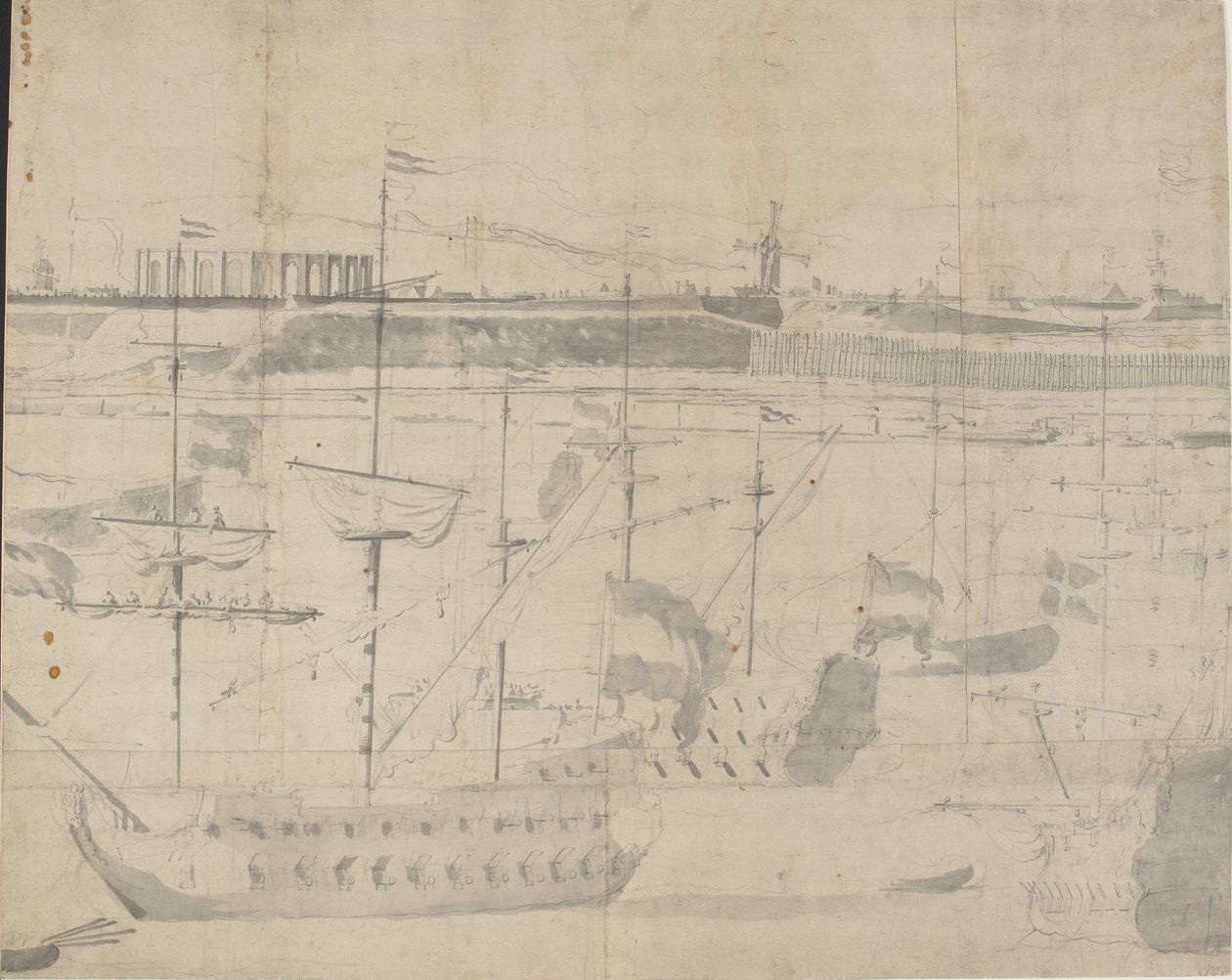 Hollannin laivasto Copenhagen Red 1658 -aluksella tekijältä Willem I van de Velde